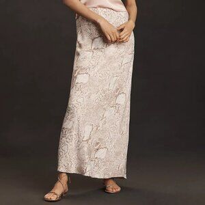 The Tilda Maxi Slip Skirt - Color Ivory Snake Print